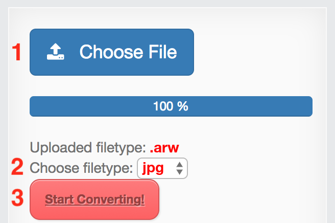 arw file converter online